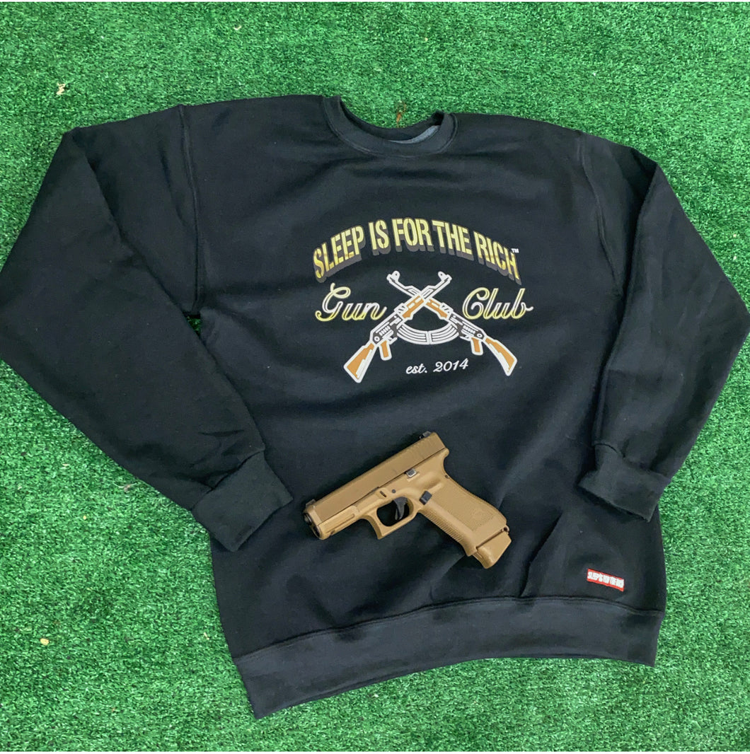 (Black) Official Sleep is For The Rich Gunclub Crewneck
